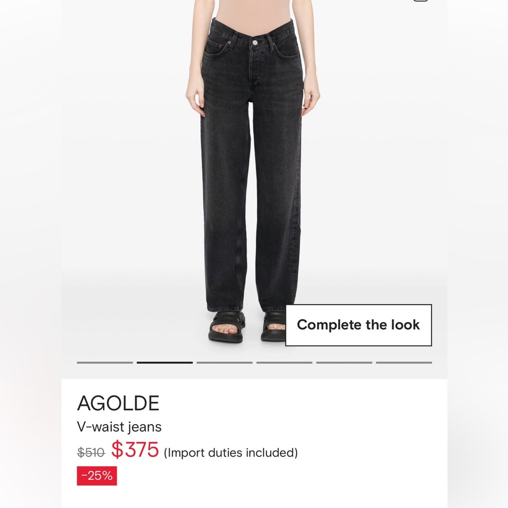 AGOLDE V-waist Women's Dark Gray Straight Leg Jeans